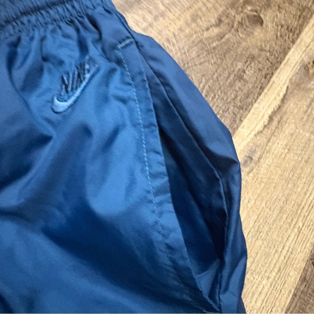 NIKE blue Vintage windbreaker pants with drawstring Size XL nylon - Picture 8 of 13